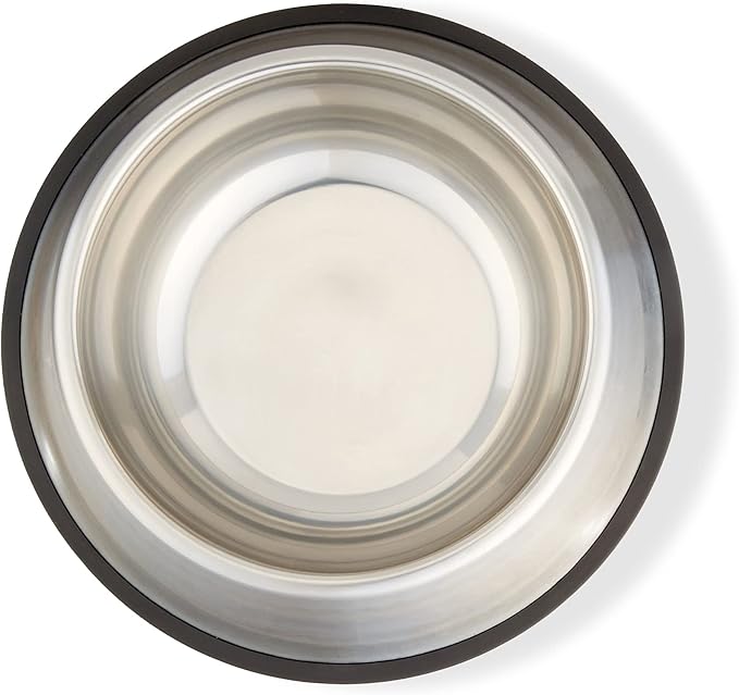 Stainless Steel Dog Bowls 2-Pack | Non-Slip Pet Food and Water Dishes for Medium to Large Dogs, 10 Inch
