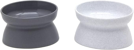 Raised Pet Bowls (Set of 2) – Non-Slip Ergonomic Food & Water Bowls for Cats and Small Dogs, 5.38 x 3.25 x 4 Inches