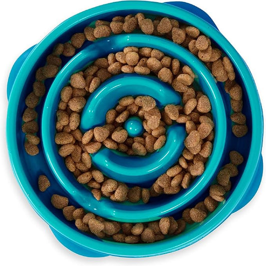 Anti-Gulping Slow Feeder Dog Bowl – Spiral Maze Design, Non-Slip Base, Ideal for Small and Medium Pets